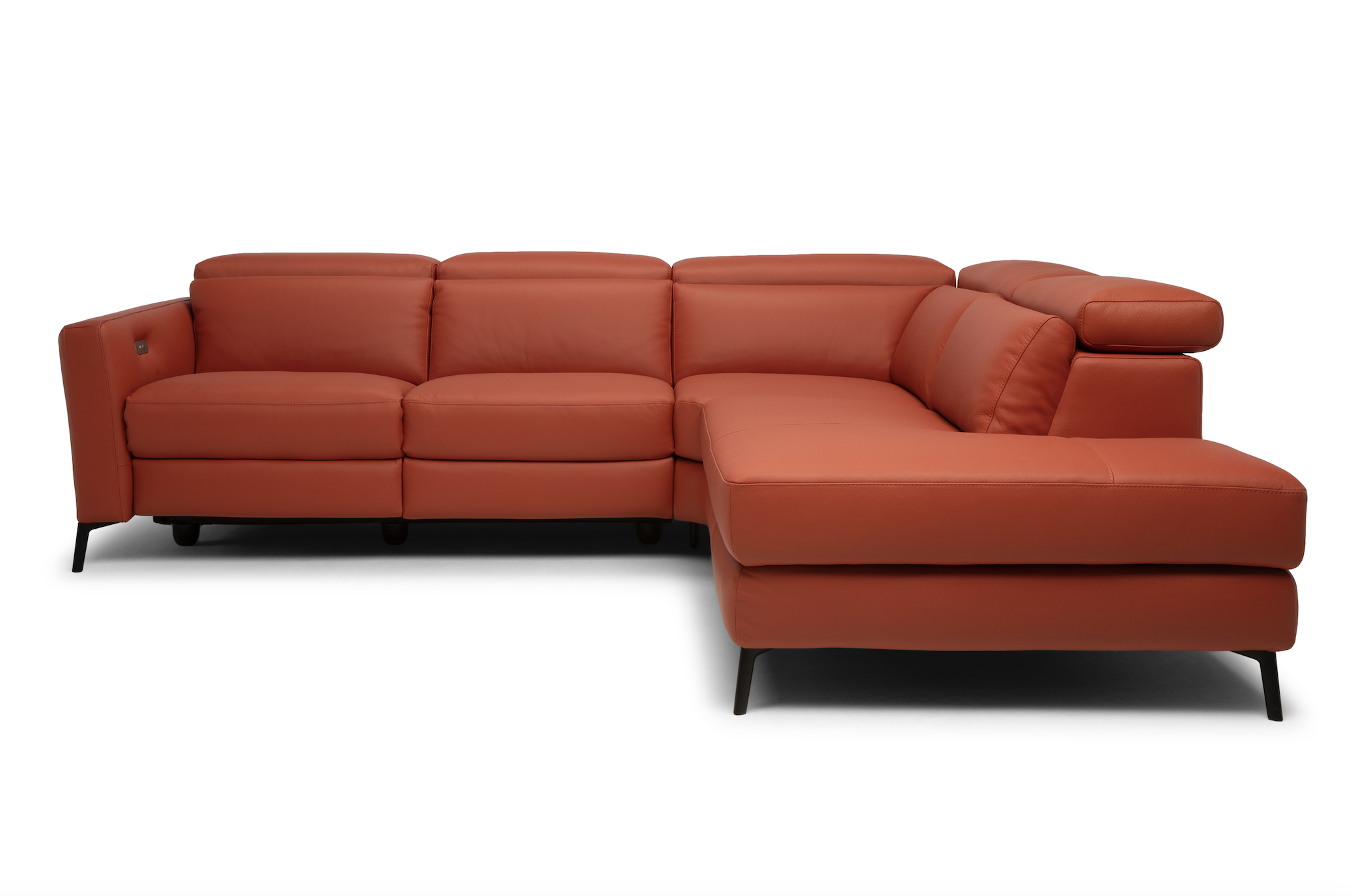 SOFA CANTO BY NATUZZI ELÉTRICO COURO MED. 2,70X2,35